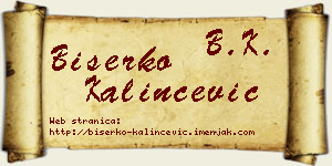 Biserko Kalinčević vizit kartica